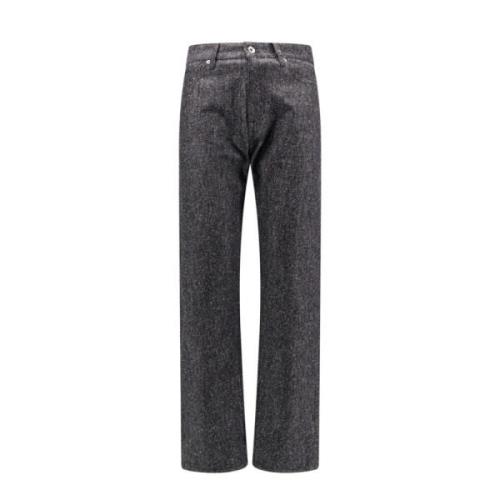 Katoen Zijde Straight Leg Broek Berluti , Gray , Heren