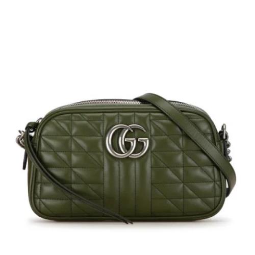 Pre-owned Leather shoulder-bags Gucci Vintage , Green , Dames