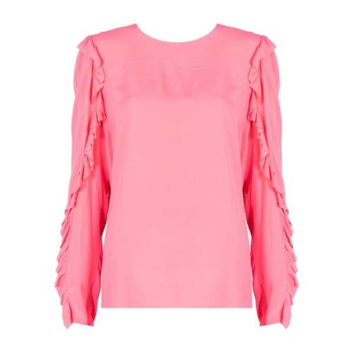 Elegante Blouse met Ruches Mouwen Liu Jo , Pink , Dames