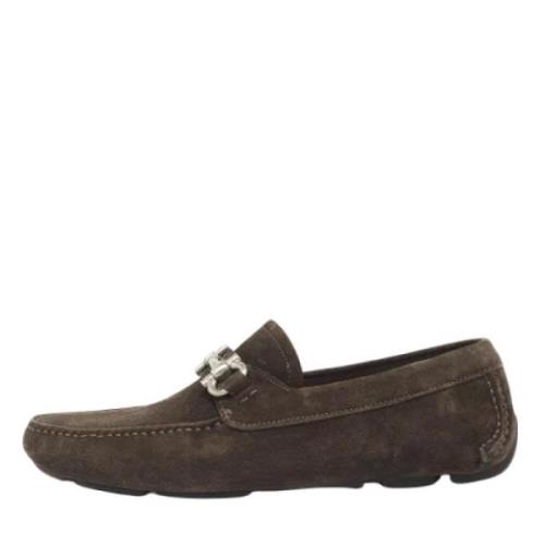 Pre-owned Suede flats Salvatore Ferragamo Pre-owned , Brown , Heren