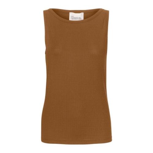 Foxy Brown Ribbed Top My Essential Wardrobe , Brown , Dames