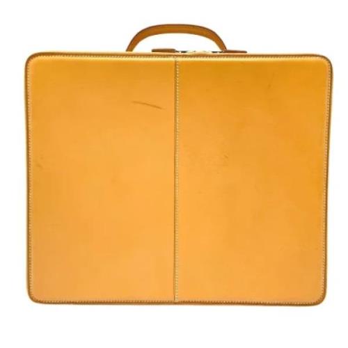 Pre-owned Leather handbags Hermès Vintage , Yellow , Heren