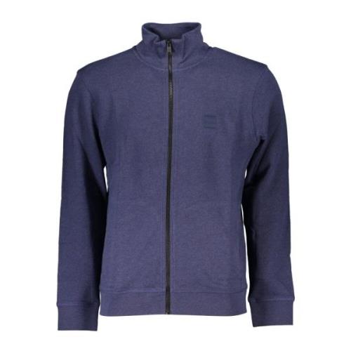 Blauwe Zip-Up Sweater met Lange Mouwen Hugo Boss , Blue , Heren