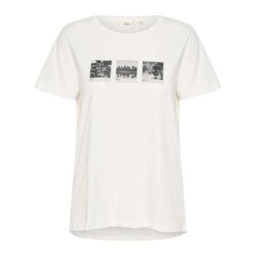 Grafische Print T-Shirt Cambodia Pictures White Cream , White , Dames