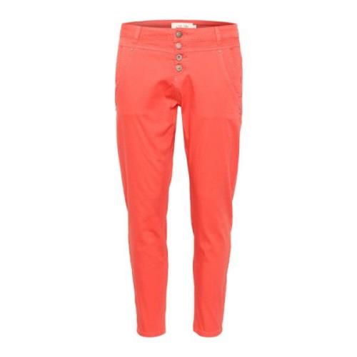 Twill 7/8 Baiily Fit Broek Hot  Cream , Orange , Dames