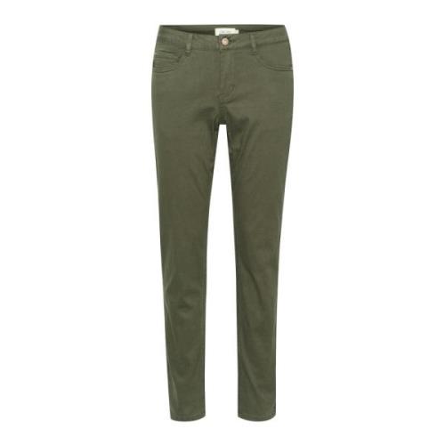 Twill Pant - Coco Fit Deep Depths Cream , Green , Dames