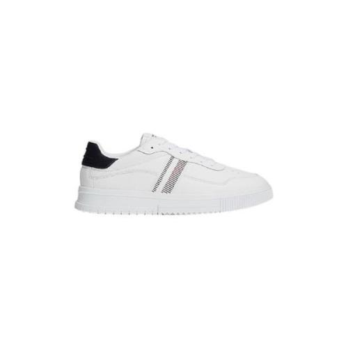 Witte lage leren sneakers Tommy Hilfiger , White , Heren