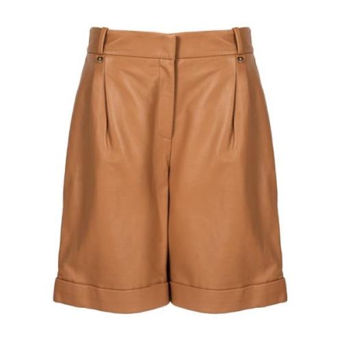 Hoge taille shorts met elegante details Liu Jo , Brown , Dames