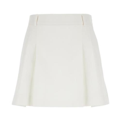 Witte Geplooide Mini Rok Plain Units , White , Dames