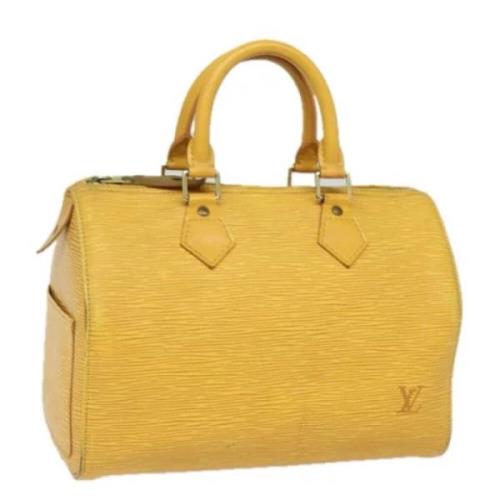 Pre-owned Leather handbags Louis Vuitton Vintage , Yellow , Dames