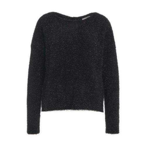 Lamé Emerentienne Sweater met Strass Semicouture , Black , Dames