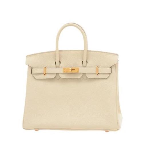 Pre-owned Leather handbags Hermès Vintage , White , Dames