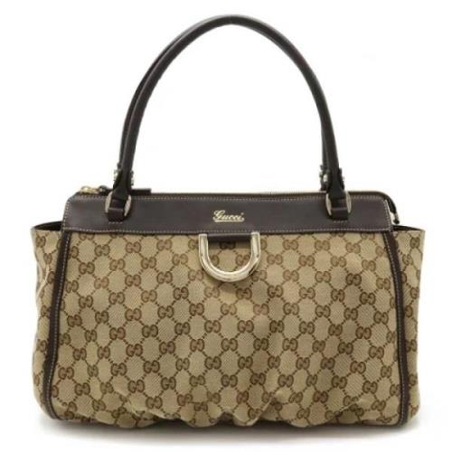 Pre-owned Canvas totes Gucci Vintage , Beige , Dames