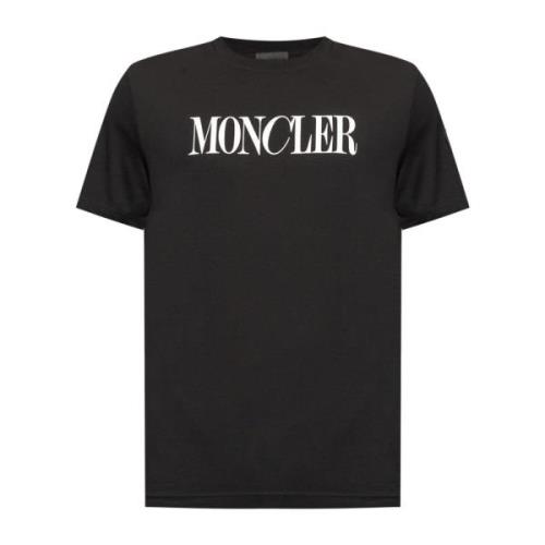 T-shirt met logo Moncler , Black , Heren