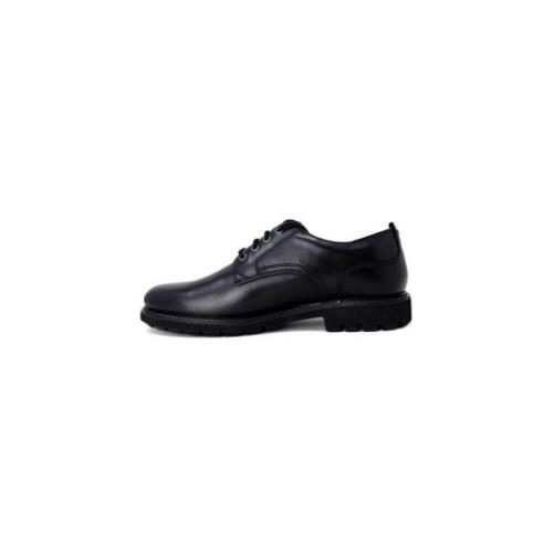 Zwarte Leren Instappers Clarks , Black , Heren