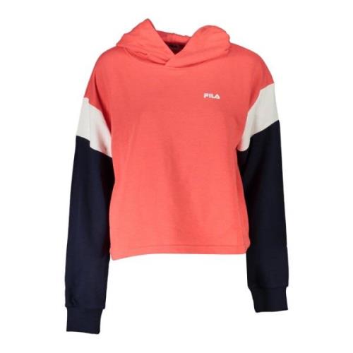 Roze Hoodie met Lange Mouwen en Logo Print Fila , Multicolor , Dames