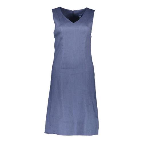 Lang Blauw Jurk Lange Mouwen Gant , Blue , Dames