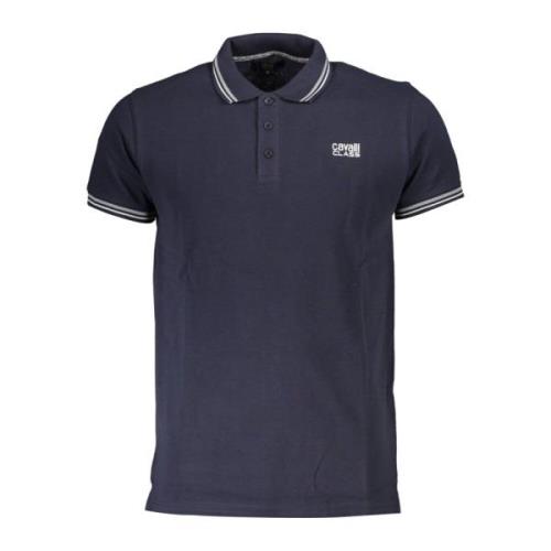 Blauw Polo Shirt Korte Mouwen Heren Cavalli Class , Blue , Heren