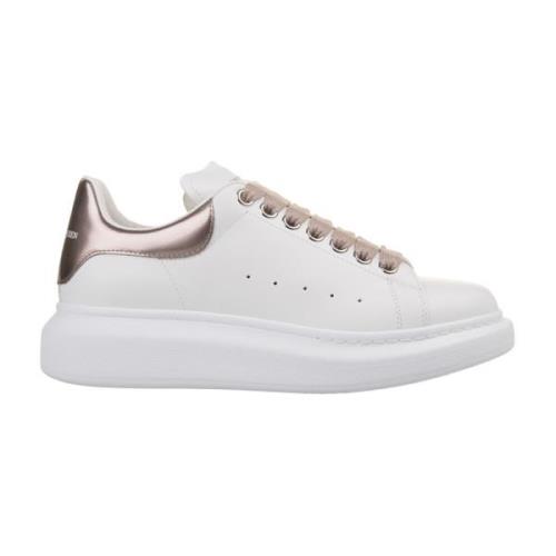 Witte Roze Metallic Leren Sneakers Alexander McQueen , White , Dames