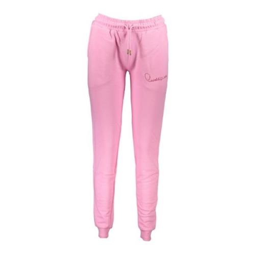 Sportieve Roze Damesbroek met Borduursel Cavalli Class , Pink , Dames