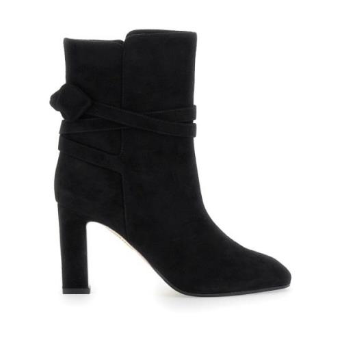 Zwarte Strik Bootie Laarzen Aquazzura , Black , Dames