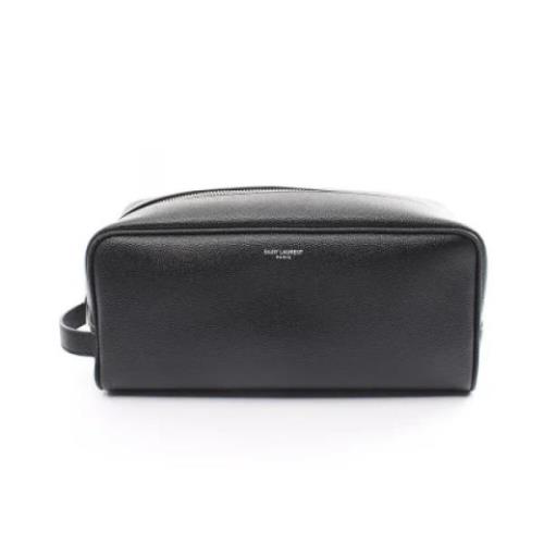 Pre-owned Leather clutches Yves Saint Laurent Vintage , Black , Heren