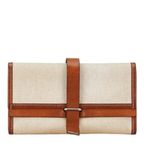 Pre-owned Canvas handbags Hermès Vintage , Beige , Dames