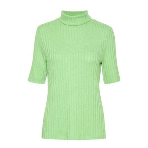 Rollneck Blouse Top Irish Green Melange My Essential Wardrobe , Green ...