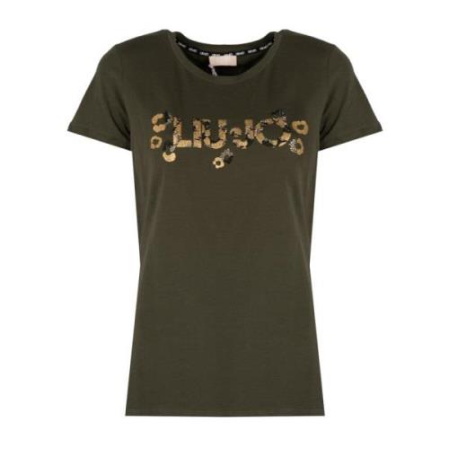 Klassieke Ronde Hals T-Shirt Liu Jo , Green , Dames