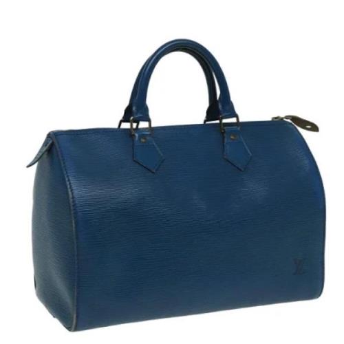 Pre-owned Leather handbags Louis Vuitton Vintage , Blue , Dames