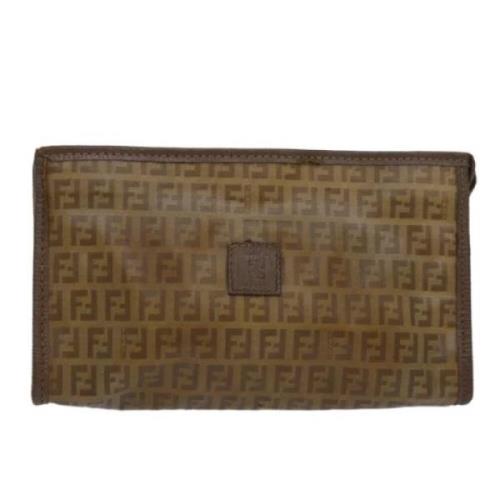 Pre-owned Canvas clutches Fendi Vintage , Beige , Dames