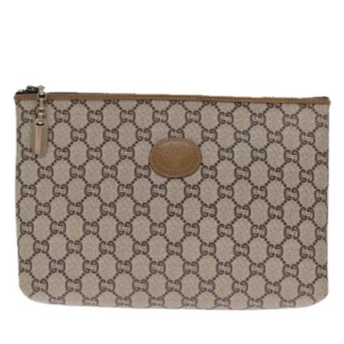 Pre-owned Canvas clutches Gucci Vintage , Beige , Dames