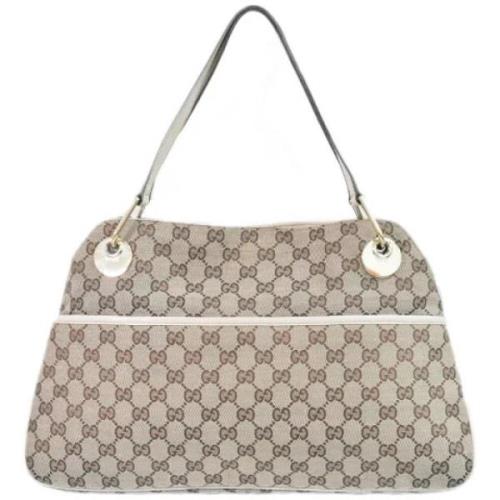 Pre-owned Canvas totes Gucci Vintage , Beige , Dames