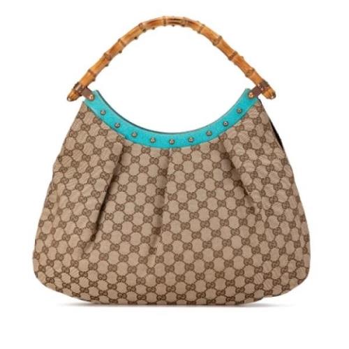 Pre-owned Canvas handbags Gucci Vintage , Beige , Dames