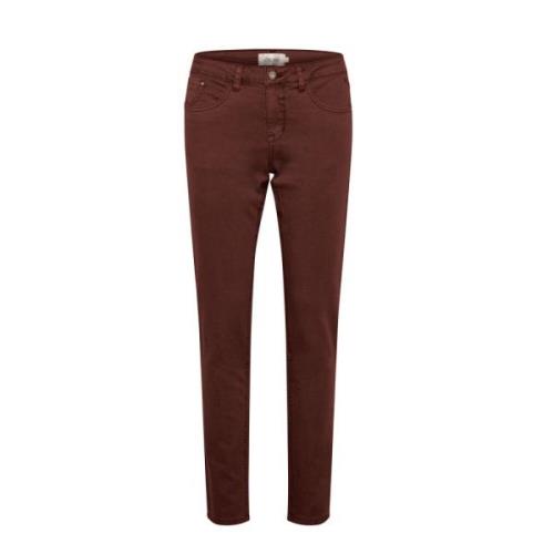 Chocolade Fondant Twill Jeans Cream , Brown , Dames