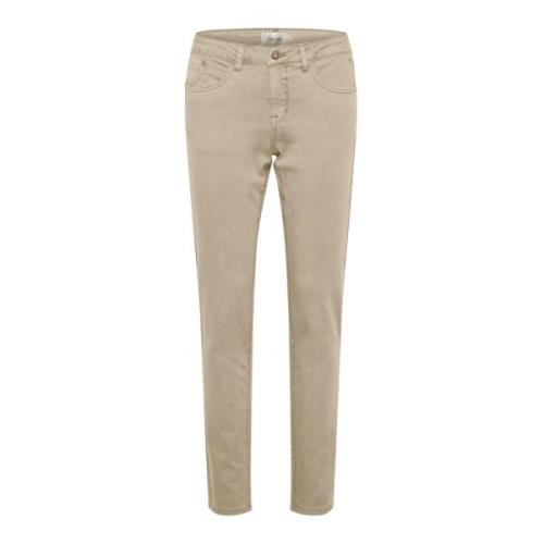 Plain Twill - Coco Fit Jeans Cream , Beige , Dames