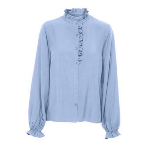 Rain Washed Pofmouw Blouse Cream , Blue , Dames