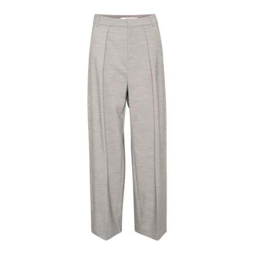 Geplooide Broek Graniet Melange Klassieke Stijl InWear , Gray , Dames