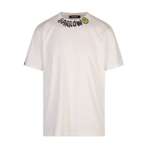 Wit T-shirt met Smile Print Barrow , White , Heren