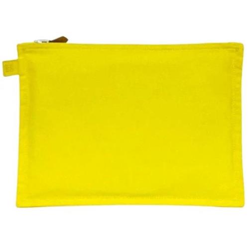 Pre-owned Canvas clutches Hermès Vintage , Yellow , Dames