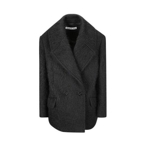 Zwarte Wollen Jas Buitenkleding Acne Studios , Black , Dames