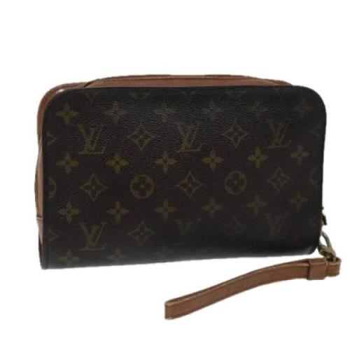 Pre-owned Canvas clutches Louis Vuitton Vintage , Brown , Dames