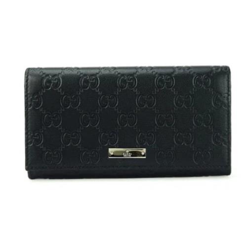 Pre-owned Leather wallets Gucci Vintage , Black , Dames