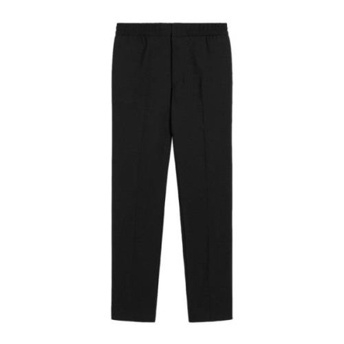 Zwarte wollen broek met elastische tailleband Ami Paris , Black , Here...