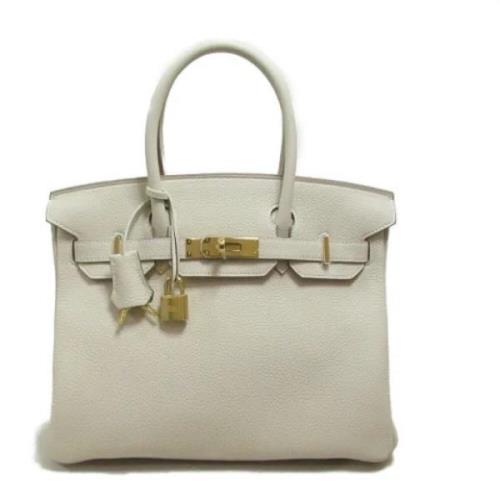 Pre-owned Leather handbags Hermès Vintage , White , Dames