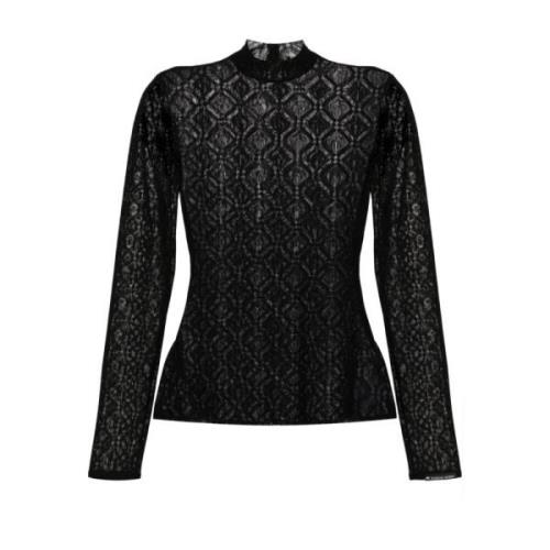 Zwarte Mesh Moon Diamant Sweater Marine Serre , Black , Dames