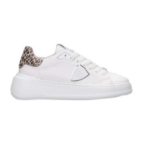 Dierenprint Lage Top Sneakers Philippe Model , White , Dames