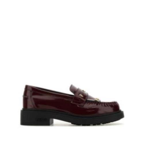 Leren Filo Loafers Fendi , Brown , Dames