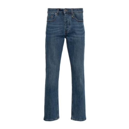 Donkerblauwe Denim Logo Jeans John Richmond , Blue , Heren