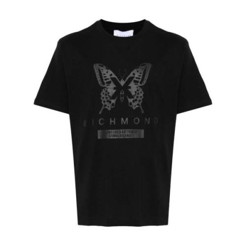 Grafische Print Crew Neck T-shirt John Richmond , Black , Heren